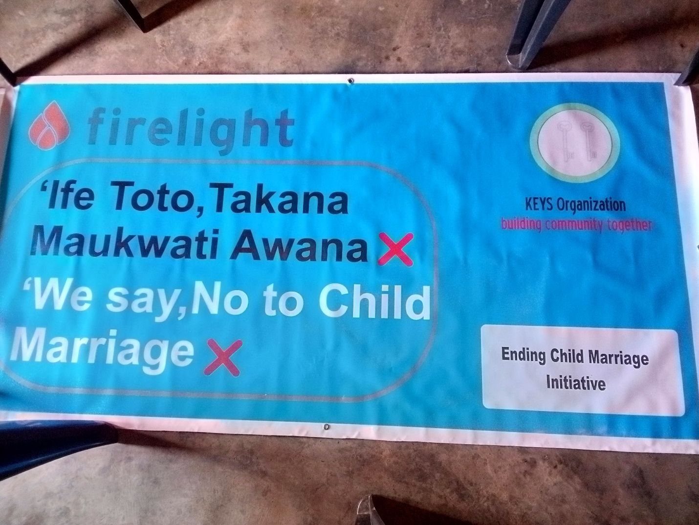 Banner of the KEYS Organization to raise awareness and advocate for stronger bylaws to protect every child and promote justice for survivors.